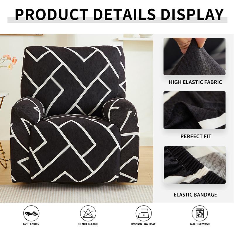 Stretch Recliner Cover 4Pieces/Set Chair Slipcovers Non Slip Slipcover Recliner Furniture Protector For Living Room