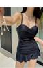 Women's Korean-Inspired One-Piece Swimsuit: Flaw-Hiding, Slimming, Push-Up, Steel Support, Fits All Bust Sizes.
