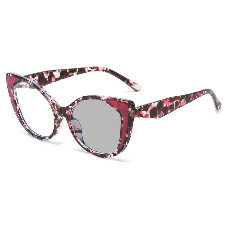 Luxury Designer Triangle Cat Eye Photochromic Myopia Glasses Male and Female Anti Blue Light Minus Sight Glasses Diopter To-4.0
