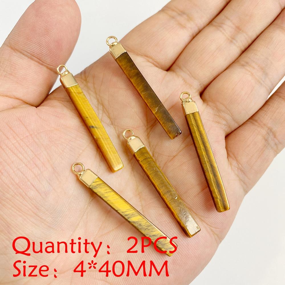 2PCS Natural Yellow Tiger Eye Stone Pendant Heart Star Drop Shape Symbolizing bravery and wealth protection Amulet Healing Charm