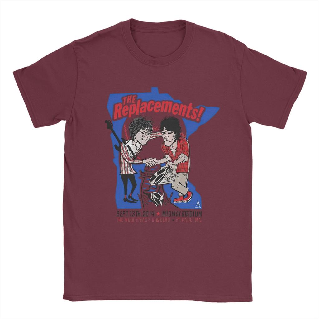 Fun The Replacements Midway Stadium Concert Tour T-Shirts for Men Cotton T Shirts Tee Shirt Birthday Present Clothes