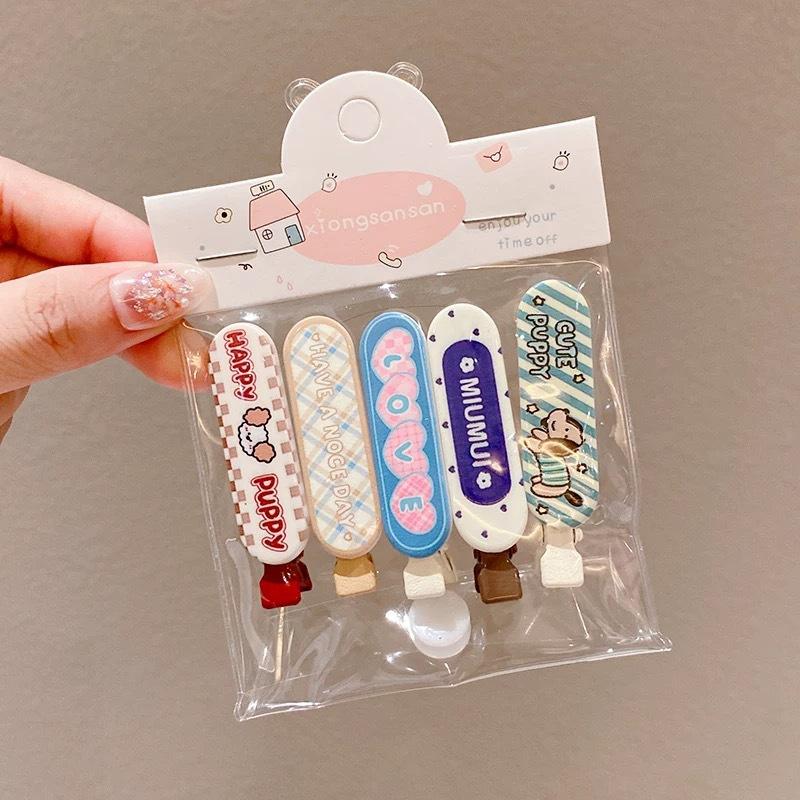 

5 шт. Заколка-клипса бесшовная Заколка для волос Милая в форме сердечка Сладкие аксессуары для волос для женщин Модная заколка Хрупкая заколка для волос