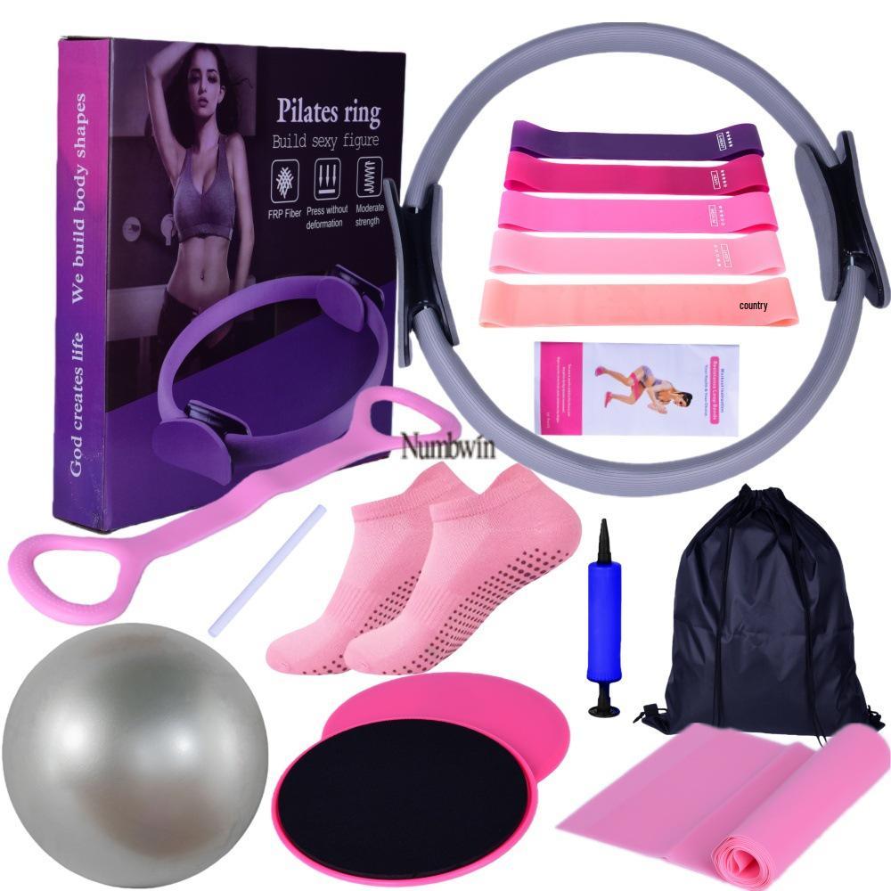 Numbwin 17-Piece Yoga & Pilates Set: Resistance Bands, Gliding Discs & More for Home Fitness