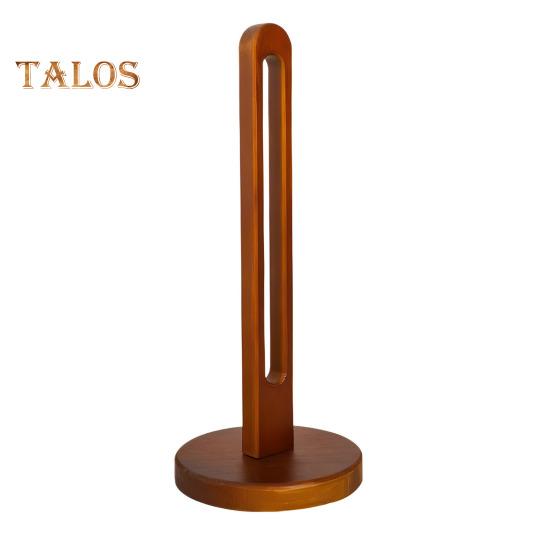 Wooden Paper Towel Holder with Stable Base Non-Slip Design Easy Setup Kitchen Roll Paper Holder Storage Rack
