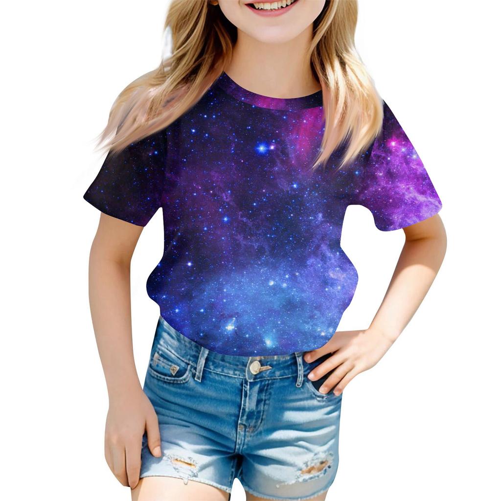 Children's Fashion Casual Short Sleeve Easter Bunny Printed Round Neck Short Sleeve T-Shirt Top