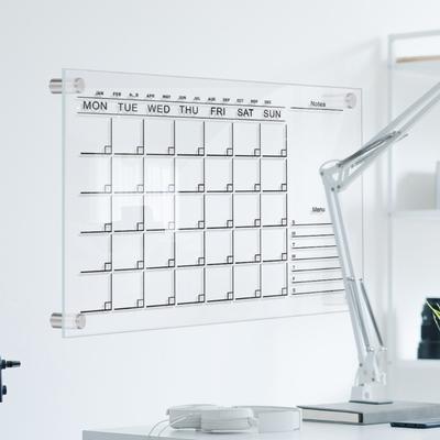 Clear Acrylic Weekly Dry Erase Calendar To Do List Whiteboard 7 Day Planner for Meal Planning & Grocery Shopping Lists