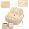 Toiletry Bag PU Waterproof Large Capacity Compartment Design Portable Delicate Cosmetic Make Up Bag Milky White