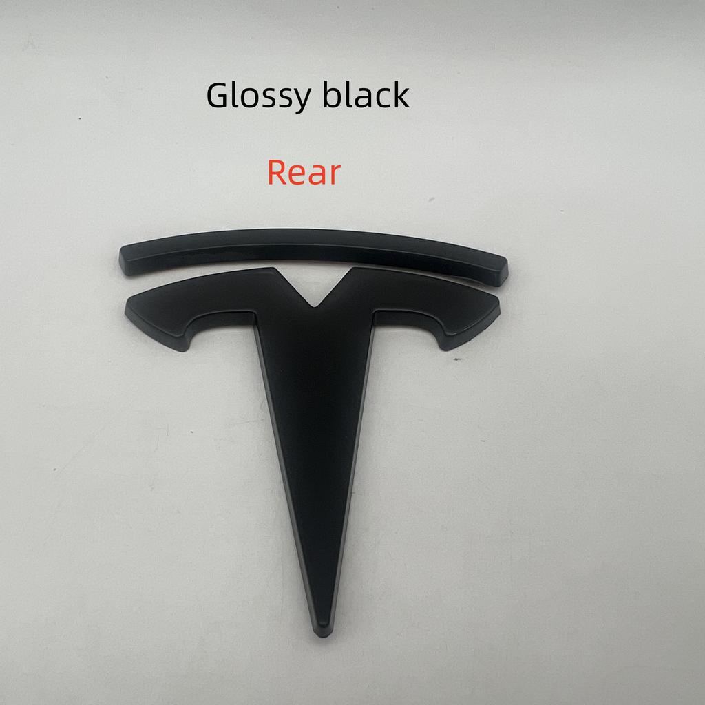 1-3 st glanssvart Påverkar inte ABS för Tesla Model3 ModeY bil Främre Emblem Bakre Baklucka Ratt Klistermärke Emblem styling
