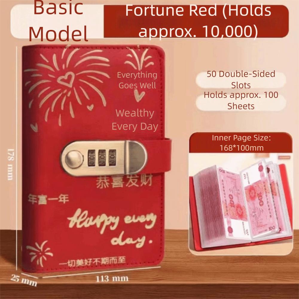 Large Capacity 100 Envelopes Money Saving Challeng PU Savings Challenges Book  for Couples