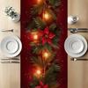 2026 Christmas Red Pine Running Table Runner Gift Christmas Fireplace Scarf Table Xmas Party Decor Xmas Living Room Family Gatherings