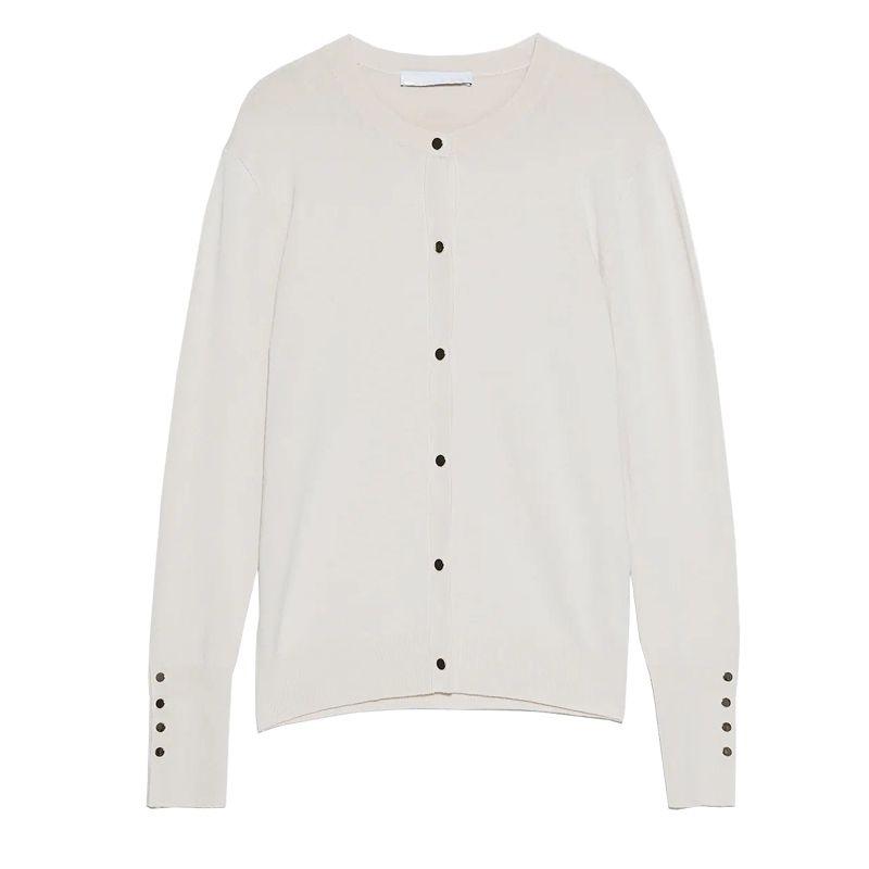 Za Spring New Arrival Women's Sweater Cardigan round Neck Long Sleeves Button Decoration Basic Style Knitting Outwear 5646126