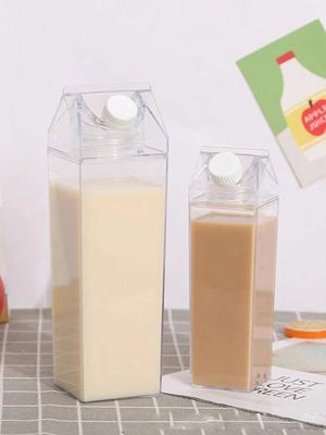 500/1000ml Milk Carton Water Bottle Transparent Plastic Portable Clear Box For Juice Tea Milk Bottles Drinking Cup