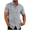 Summer Lapel Casual Short Sleeve Button Men'S Striped Shirt Men'S Wear
