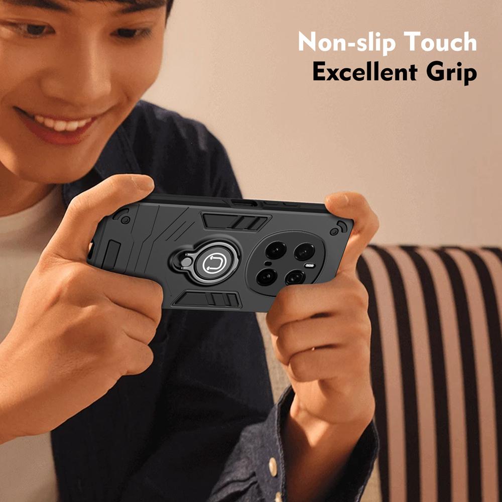 KEYSION Wstrząsoodporne etui na HONOR Magic 7 Pro 5G Pierścień ochronny na aparat Podstawka Tylna pokrywa telefonu dla Huawei Magic 7 Pro 5G