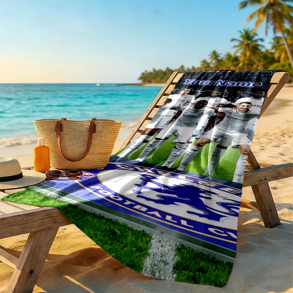 Chelsea Customize Your Name Beach Towel Super Soft & Absorbent Ideal for Travel Outdoor Swim Pool Yoga Surf Camping Hiking Gym Gift Holiday