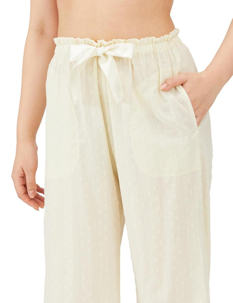 Pajama Set Cotton Cut Dobby Setup Cream [Narue] Women's