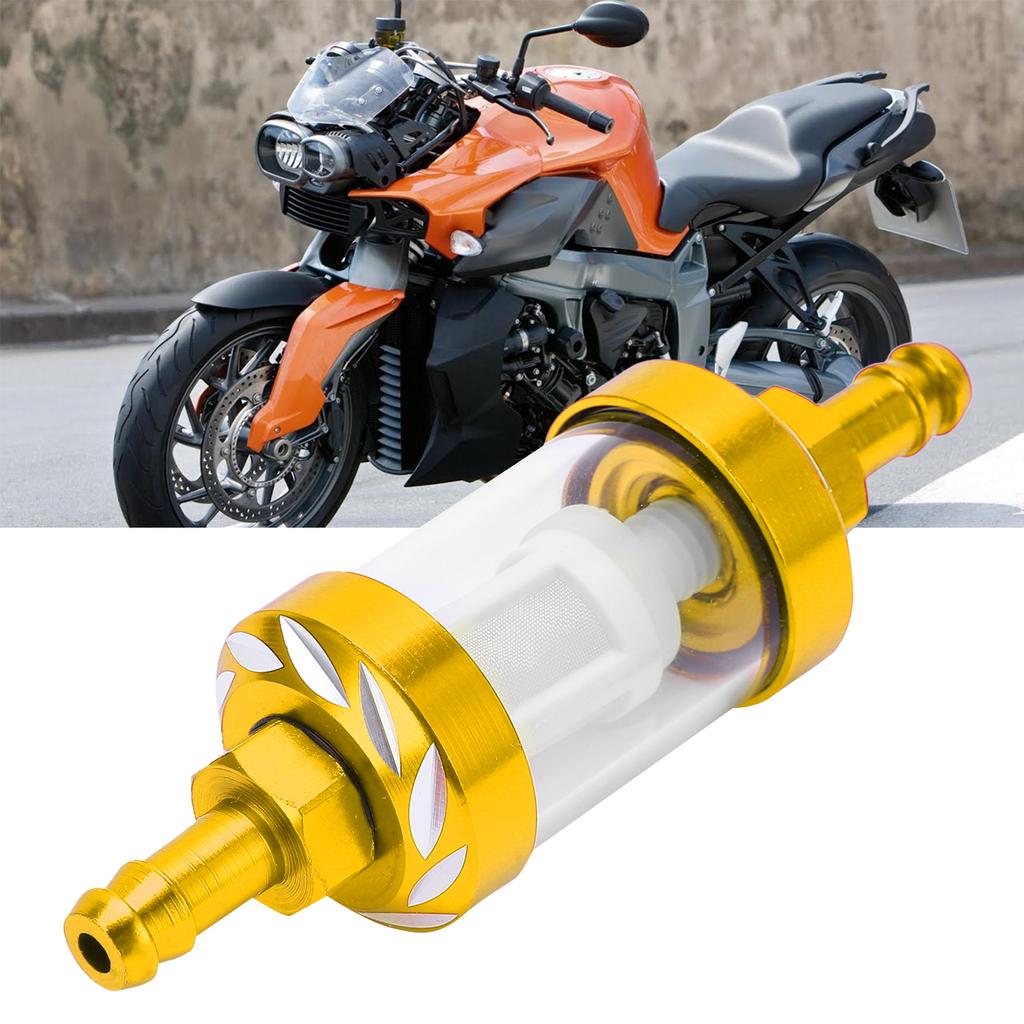 Glass Fuel Filter Aluminium Alloy Replacement for Cars ATV SUVs Motorcycles Pit Bikes