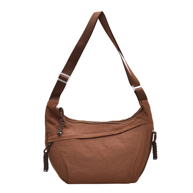 Borsa a tracolla da donna in nylon di grande capacità, borsa a spalla casual multifunzionale, borsa a sacchetto semplice per uso quotidiano, borsa per il pendolarismo