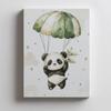 Poster Panda am Fallschirm - Endloser Himmel Poster Panda am Fallschirm - Endloser Himmel, 70X100 Cm, Holzrahmen Dunkelbraun, Mattes Papier 23