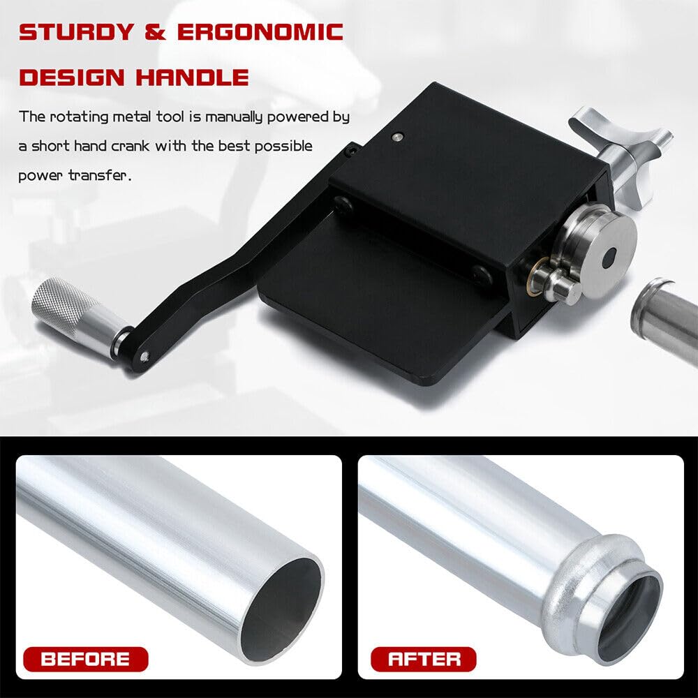 Qiilu Tube Pipe Beader Tool, Intercooler Pipe Bead Form Roller Machine, Steel Tube Pipe Beading Tool for 5/8" and Larger Pipes