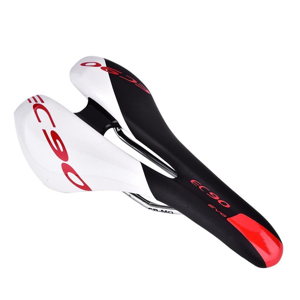 VGEBY1 Bicycle Saddle for Road and Mountain Ultra High and Durable PU Leather Bicycle Cushion Bike Black White Bikes, Lightweight, Strength, Seat,