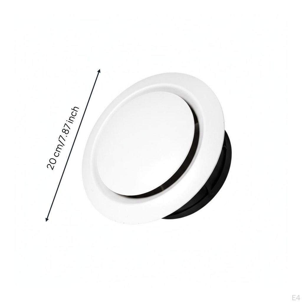 Round Adjustable Air Vent Rotary Control Outlet Ceiling Ventilation Grille for Washroom,