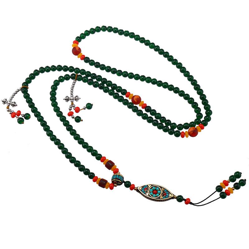 Retro Tibetan back necklace Long medium crossbody chain Sweater chain Multi-purpose accessories women