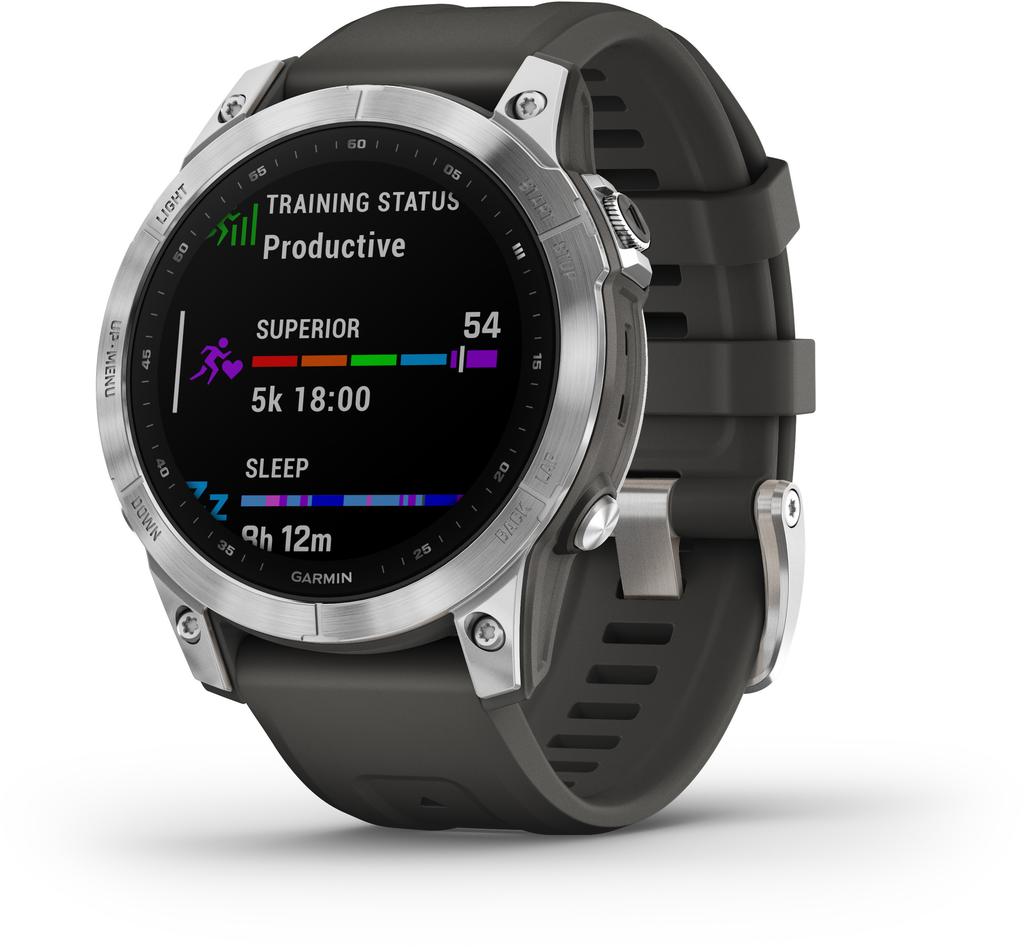 Garmin Fenix 7, Silver w/Graphite Band "010-02540-01" (timbru Verde 0.18 Lei)
