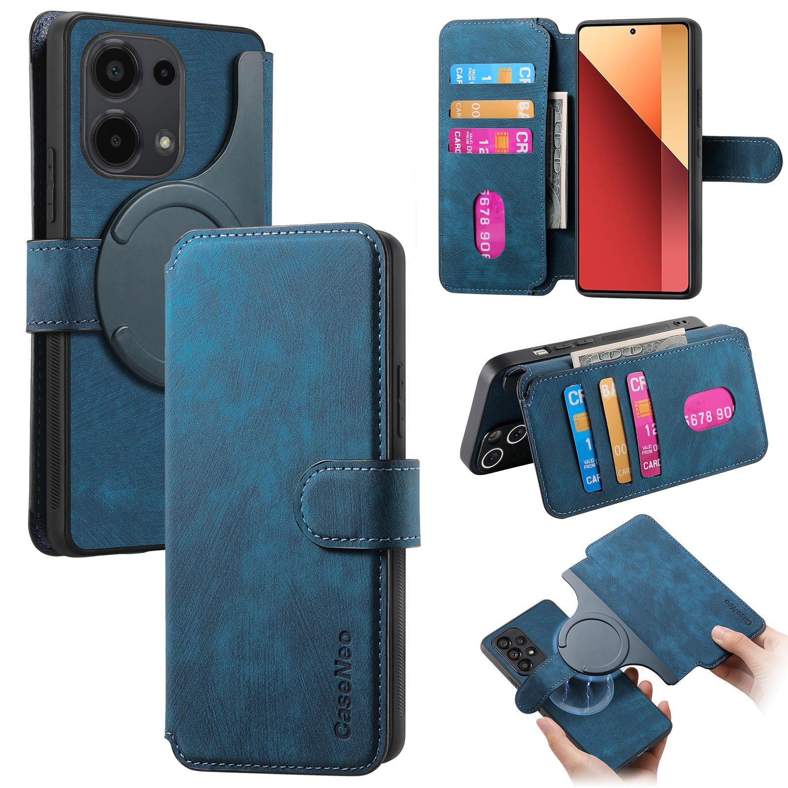 

For Xiaomi Redmi Note 13 4G Magnetic Case CASENEO Detachable Leather Phone Wallet Cover B