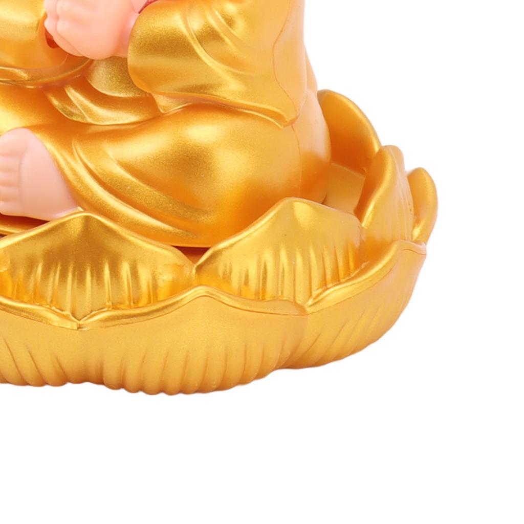 Small Monk Ornaments Cute Monk Car Interior Display Decoration Light Energy Sensing Decorations for Car Dashboard Home