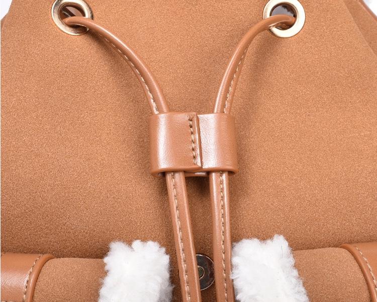 Rucsac de pluș de înaltă calitate pentru femei, iarna 2025: Stil colegial, Lux discret pentru călătorii și navetă