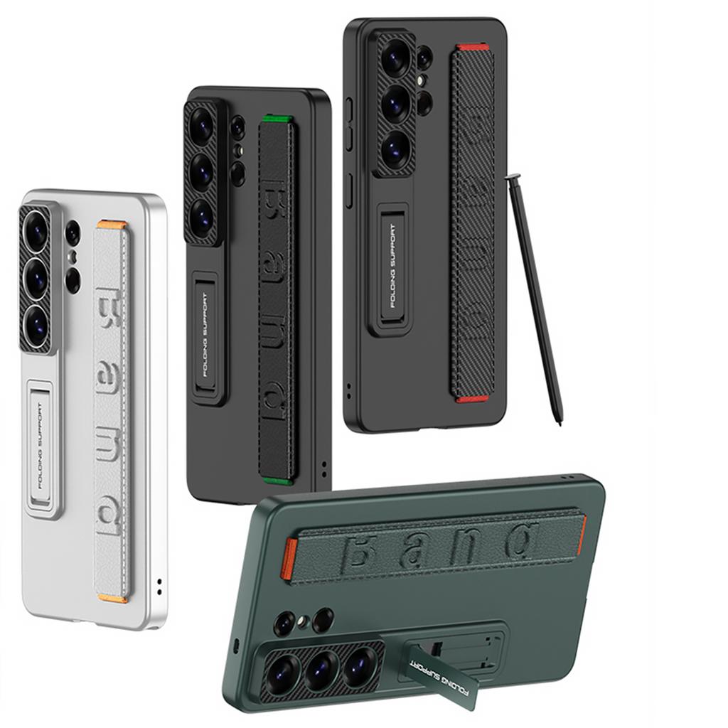 Funda GKK Para Samsung Galaxy S26 Ultra con Correa para la Muñeca y Soporte Plegable Cubierta Protectora para Teléfono de PU+PC Duro