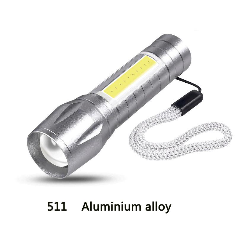 Mini LED Flashlight COB+XPE Portable Torch USB Charging Camping Lantern Zoomable Focus Light Tactical Flashlight with Pen Clip