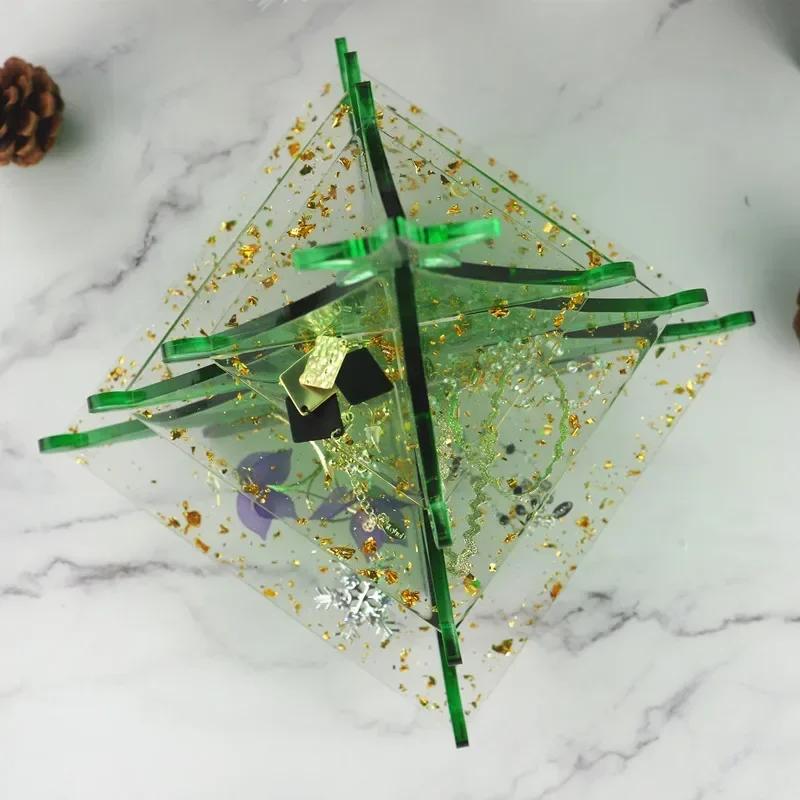 Christmas Decoration Crystal Epoxy Silicone Mold Set Resin Christmas Tree Snowflake Storage Box Jewelry Ornament Decoration