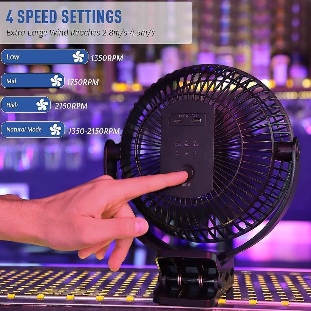 10000mah Rechargeable Portable Fan  8-inch  Operated Clip On Fan  Usb Fan