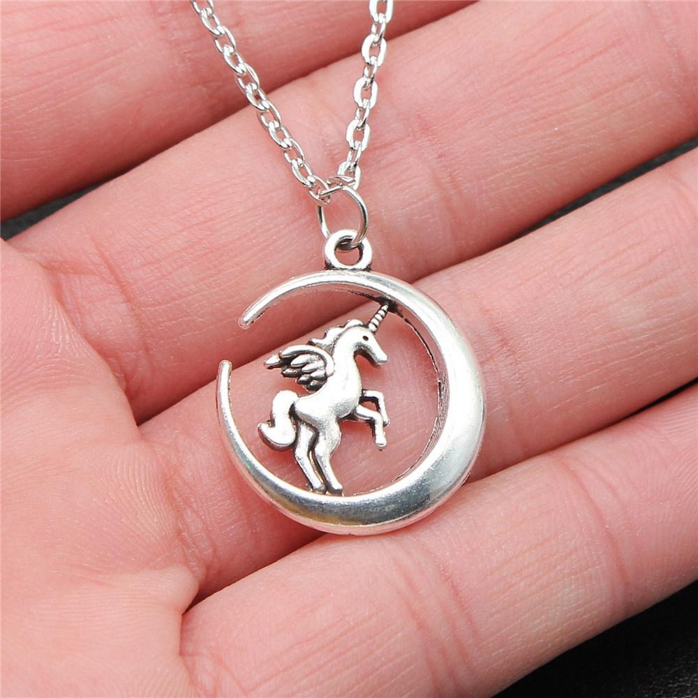 Unicorn Horse Fantasy Pendant Antique Bronze Metal Women Choker Necklace High Quality Gift