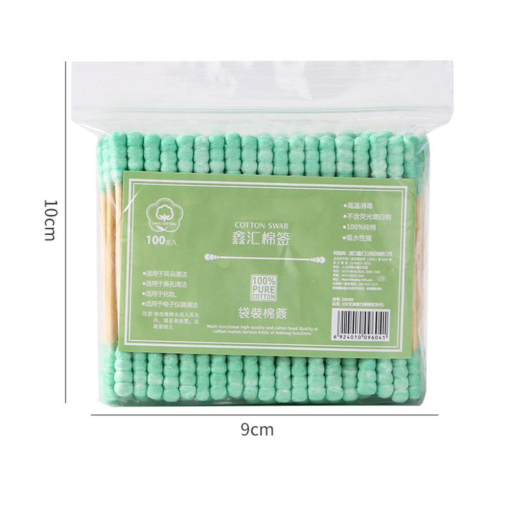 100pcs Double Head Cotton Swab Women Makeup Cotton Buds Tip for Nose Ears Cleaning