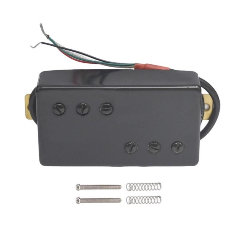 Metallic Guitar Neck Bridge Pickup Double Coil 12 Hole Humbucker Pickup Two Line 3+3 Brass Cover Pickup Accessory чёрный