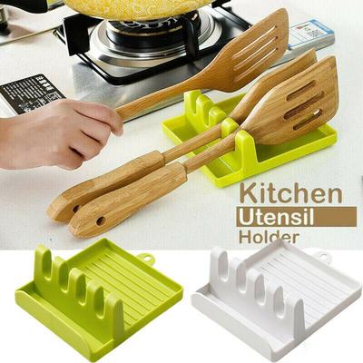 2PCS Plastic Kitchen Pot Pan Lid Cove, Kitchen Utensil Rest Ladle Spoon Holder, Multifunction Kitchen Spatula Rack Non-Slip
