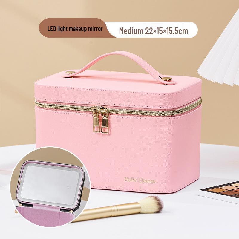 LED Make-up Tasche mit Spiegel - Großvolumige, hochwertige Tasche für Maskenbildner mit Beleuchtung