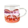 1 Piece 13oz 400ml Ceative Transparent Glass Cup With For Besties Lovely Decor Pink Girl Coffee F6K1