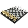 1 Set Medieval Chess Magnetic Board Intellectual Development Golden Silver Color Foldable