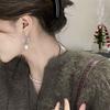 New threaded oval plain ring pearl earrings, two wear high-end elegant temperament versatile ear buckles