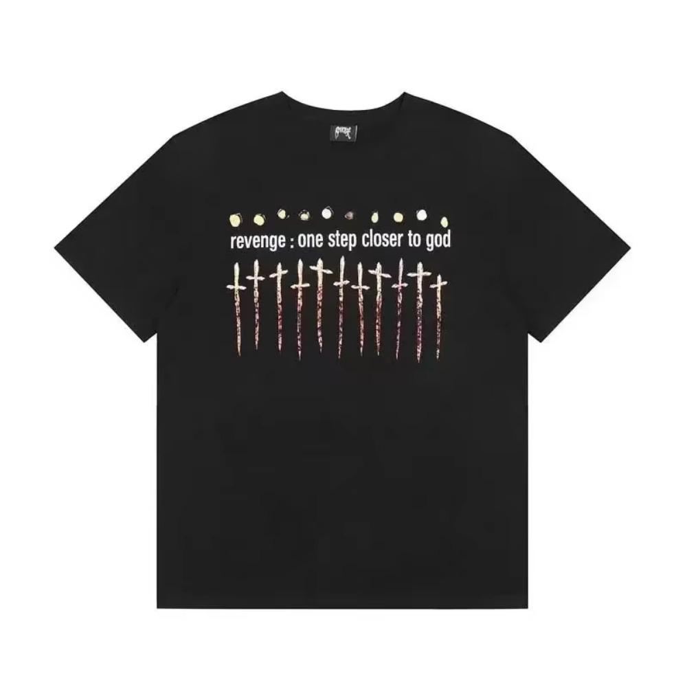 Summer Hot Sale Men's T Shirt 100%Cotton Round Neck Tee Loose Fitting Short Sleeve The Eye of God Printed Couple Outfit Y2k Tops