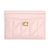 Essential 11 Quilted Metal Logo Sign Leather Card Holder Regular Women's Pink Pink