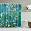 Rose Plum Blossom Flowers Print Waterproof Shower Curtain Washable Fabric Bath Curtain Home Bathroom Curtains With 12 Hooks