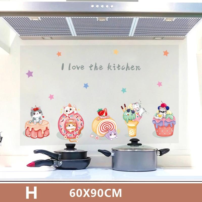 Kitchen Self Adhesive Oil-Proof Wall Stickers High-Temperature And Oil Smoke Resistant Tiles Sticker Proof Waterproof Wallpaper