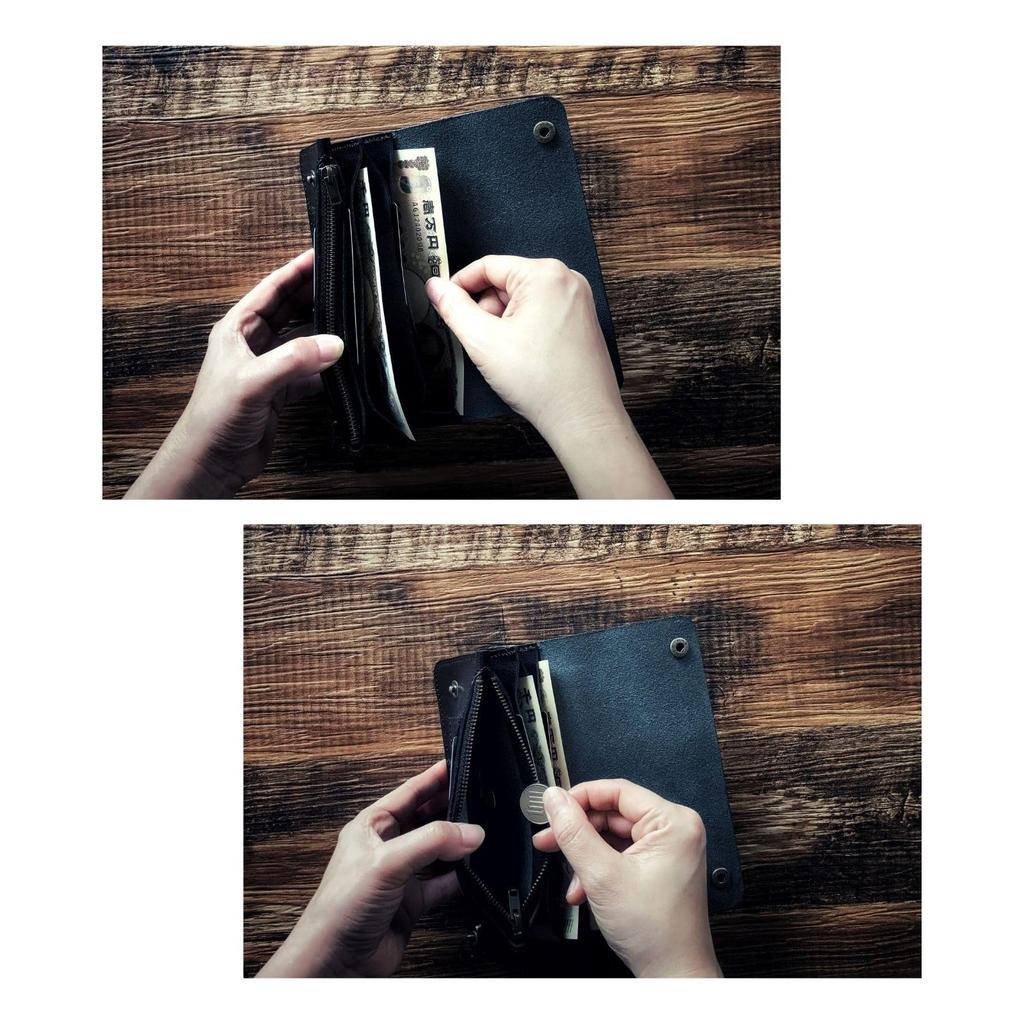 Trucker-Geldbörse Lang, 3-Fächer, Hergestellt in Japan aus echtem Tochigi-Leder, Herren-Zweifach-Geldbörse, Biker-Geldbörse, Amerikanischer Casual-Stil