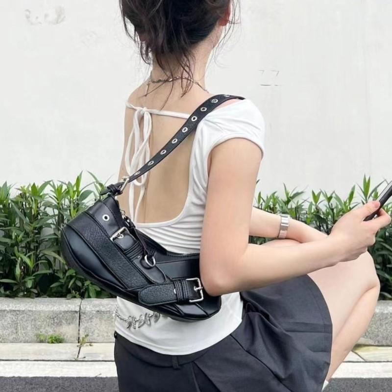 JIAERDI Vintage Black Underarm Bag Women High Street Hot Girls Leather Casual Y2k Handbag Female Retro Moto Biker Shoulder Bags