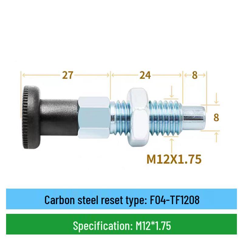 Stainless Steel Self-Locking Plunger with Coarse Thread and Pull Ring